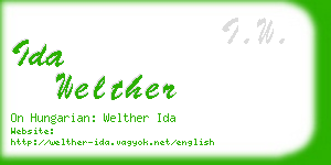 ida welther business card